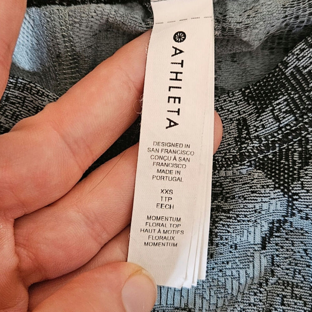 Athleta Momentum Seamless Top Grey Floral Size XXS - Picture 6 of 6